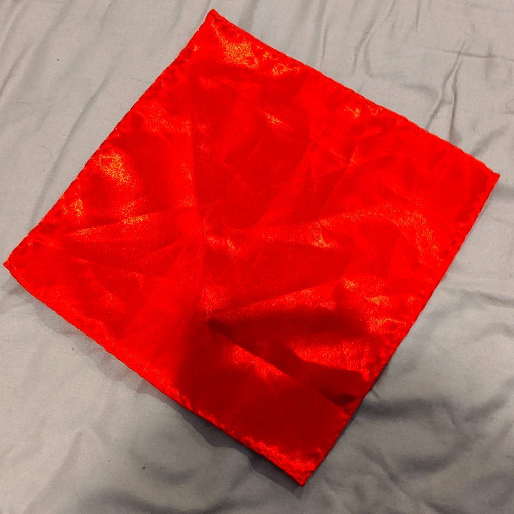 Bright red pocket square